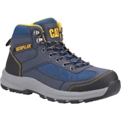 CAT Workwear Mens Elmore Mid Safety Hiker Work Boots -Winter Apparel Store cat748 navy 01