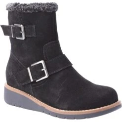 Hush Puppies Womens Lexie Zip Up Shearling Lined Boots