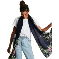 Joules Womens Eco Conway Woven Lightweight Rectangle Scarf
