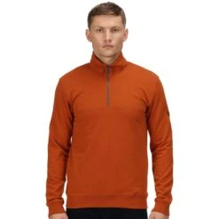 Regatta Mens Taron Coolweave Cotton Half Zip Sweater