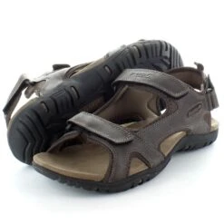 Regatta Mens Haris Three Strap Faux Leather Walking Sandals