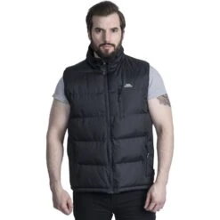Trespass Mens Clasp Polyester Padded Shell Bodywarmer Gilet 4 Trespass Mens Clasp Polyester Padded Shell Bodywarmer Gilet -Winter Apparel Store tre2900 blk 01 1 1